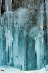 Ice formation colors on ledges of Bolton Notch in Connecticut.