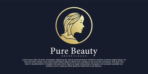 Obraz premium Modern pure beauty logo design concept for your beauty salon