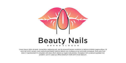 Fototapeta na wymiar Modern beauty nail salon logo design with creative element concept Premium Vekto