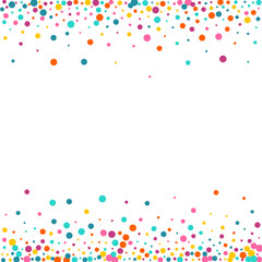 Rainbow Polka Celebrate Vector White Background.