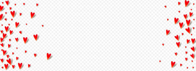 Maroon Color Hearts Vector Panoramic Transparent