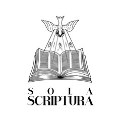 A hand-drawn Christian doodle illustration. The Five Solas of the Reformation. Scripture alone.