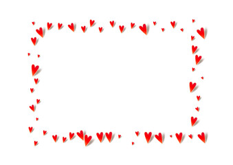 Red Papercut Vector White Backgound. Valentine