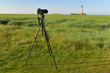 Fotografieren des Leuchtturm Westerheversand 