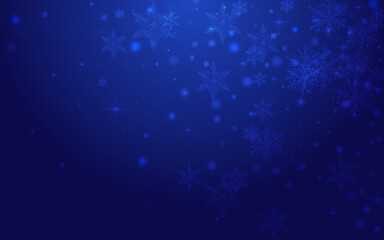 Glow Snowstorm Vector Blue Background. White Xmas
