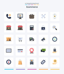 Creative Ecommerce 25 Flat icon pack  Such As shopping. ecommerce. cart. shopping. market