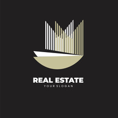 Real estate property building apartment vector logo template
