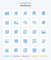 Creative Miscellaneous 25 Blue icon pack  Such As invoice. search. manage. scan. graph