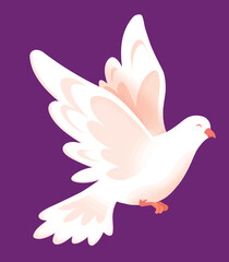 White flying dove vector illustration clipart