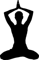 Yoga silhouette - person doing yoga