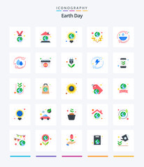 Creative Earth Day 25 Flat icon pack  Such As protection. save. eco. planet. earth