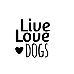 Vector illustration with retriever silhouette and lettering words - Dog Lover.