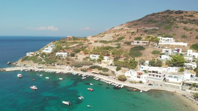 The sandy beach Kini in Syros island, Greece