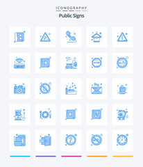 Creative Public Signs 25 Blue icon pack  Such As attention. fashion. phone. apparel. clothes