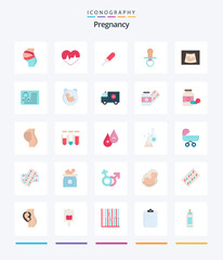 Creative Pregnancy 25 Flat icon pack  Such As shot. vaccine. heart. injection;