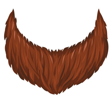 One big brown beard without face isolated illustration, hipster style