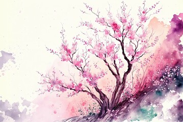 Obraz na płótnie Canvas Watercolor Cherry Blossom 
