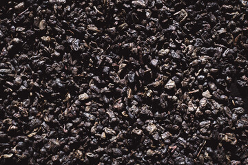Black tea texture dried tea leaves