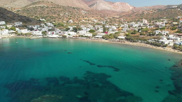 The sandy beach Kini in Syros island, Greece
