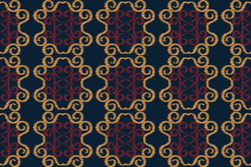 Ethnic Ikat fabric pattern geometric style.African Ikat embroidery Ethnic oriental pattern white brown cream background. Abstract,vector,illustration. For texture,clothing,wrapping,decoration,carpet.