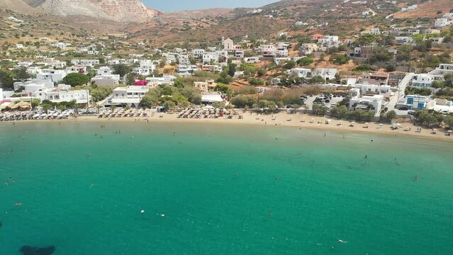 The sandy beach Kini in Syros island, Greece