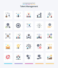 Creative Talent Management 25 Flat icon pack  Such As arrow. man. man. bright. star