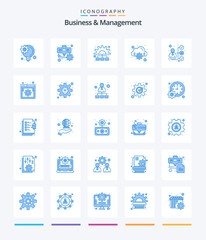 Creative Business And Management 25 Blue icon pack  Such As candidate. career. marketing. briefcase. computing