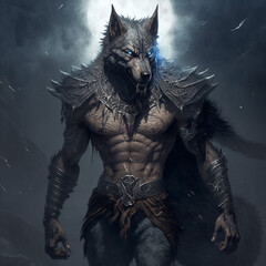 wolf in the forest, wolf in the woods, wolf in the night, werewolf, werewolf in the forest
