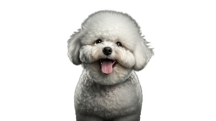 Obraz premium Bichon Frisé Dog in a invisible background Generative AI