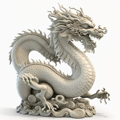 chinese dragon statue isolated, chinese dragon, chinese dragon statue, chinese dragon statue on white background,