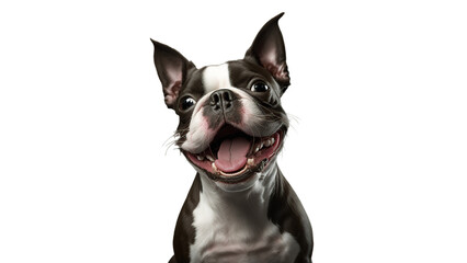 Boston Terrier Dog in a invisible background Generative AI