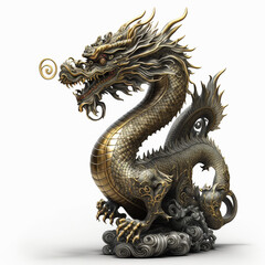 chinese dragon statue isolated, dragon statue, chinese dragon statue, chinese dragon statue on white background ,