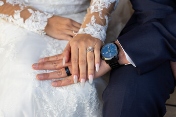 bride and groom hands