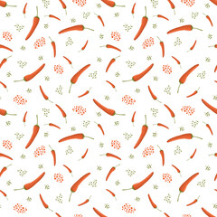 Seamless pattern with vegetables and fruits in bright colors nice printing design for textile, paper or fabric.