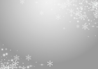 Overlay Snow Vector Grey Background. White Winter