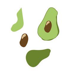 Green avocado, great design for any purposes. Vector illustration. Organic concept.