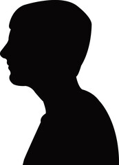 a young man head body part silhouette vector