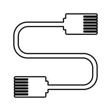 black ethernet cable connection clip art preview