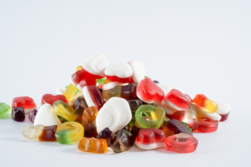 chewy kids candy gums isolated on a white background