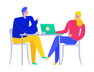 Cafe Flat Illustration