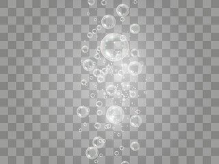 	
Air soap bubbles on a transparent background .Vector illustration of bulbs.
