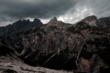 Dolomites mountains, unbelievable peaks in nice weather conditions. Amazing summer nature with mood and light. - Powered by Adobe