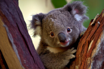 Obraz premium Portrait von einem Koala im Baum - Generative Ai