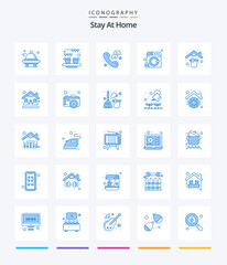 Creative Stay At Home 25 Blue icon pack  Such As service. clothes. sweet. support. messages - obrazy, fototapety, plakaty