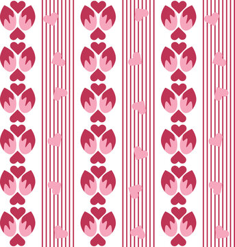 Seamless Pattern with heart, line shapes, design can be useful for fabric, cover, sticker, paper, interior decor and others.