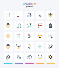 Creative Jewellery 25 Flat icon pack  Such As jewelry. chain. accessory. gold. nacklace