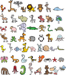 Obraz premium Big set of the different professions flat cartoon characters. Group of workers isolated on white background.