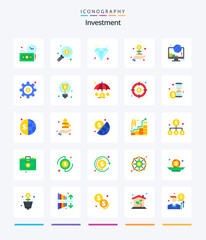 Creative Investment 25 Flat icon pack  Such As payment. investment. investment. growth. investment