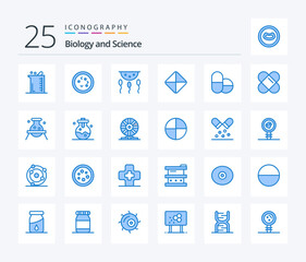 Biology 25 Blue Color icon pack including viagra. pill. laboratory. process. chemistry
