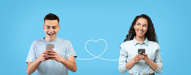 Excited Guy With Smartphone Getting Love Message From His Girlfriend